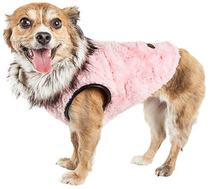 Pinkachew Charming Designer Faux Mink Fur Dog Coat