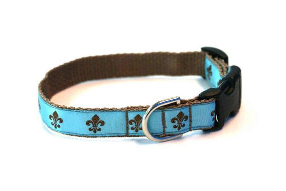 Fleur de Lis Adjustable Dog Collar