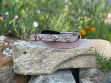 Pink Leather and Crystal Dog Leash