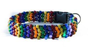 Rainbow Beaded Dog Collar