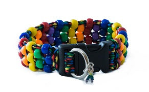 Rainbow Beaded Dog Collar
