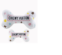 White Chew Vuiton Dog Bone Toy