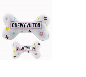 White Chew Vuiton Dog Bone Toy