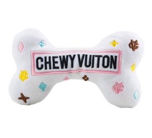 White Chew Vuiton Dog Bone Toy